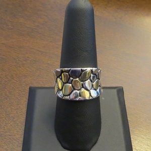 Sterling Silver Rhodium Plated Statement Ring